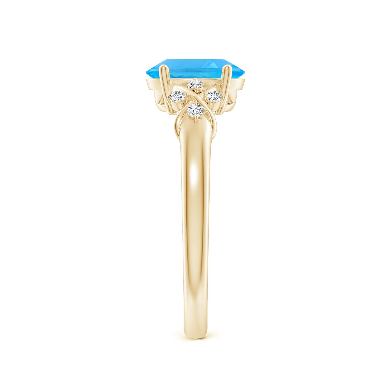 AAA - Swiss Blue Topaz / 1.58 CT / 14 KT Yellow Gold