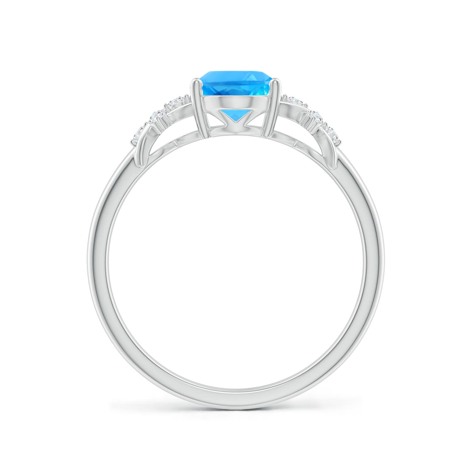 AAAA - Swiss Blue Topaz / 1.58 CT / 14 KT White Gold