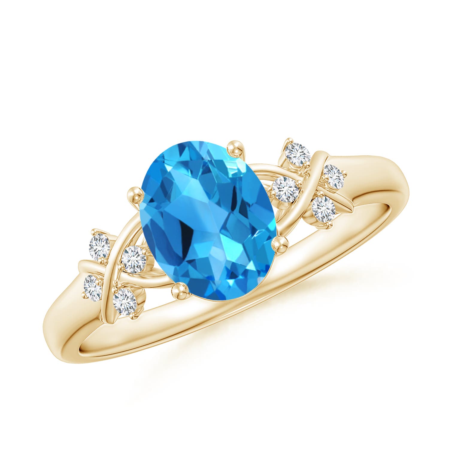 AAAA - Swiss Blue Topaz / 1.58 CT / 14 KT Yellow Gold