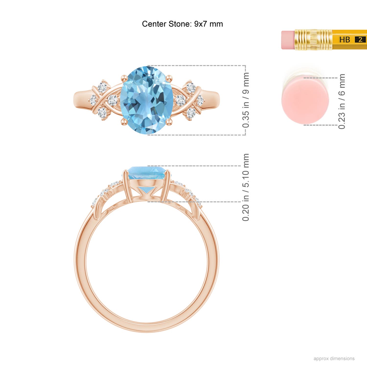 A - Swiss Blue Topaz / 2.36 CT / 14 KT Rose Gold