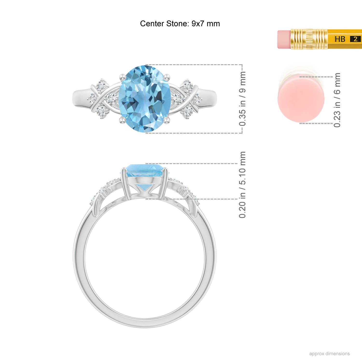 A - Swiss Blue Topaz / 2.36 CT / 14 KT White Gold