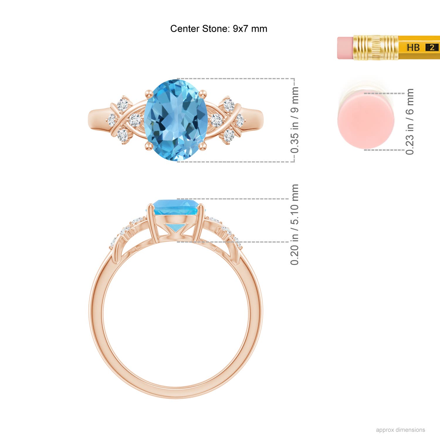 AA - Swiss Blue Topaz / 2.36 CT / 14 KT Rose Gold