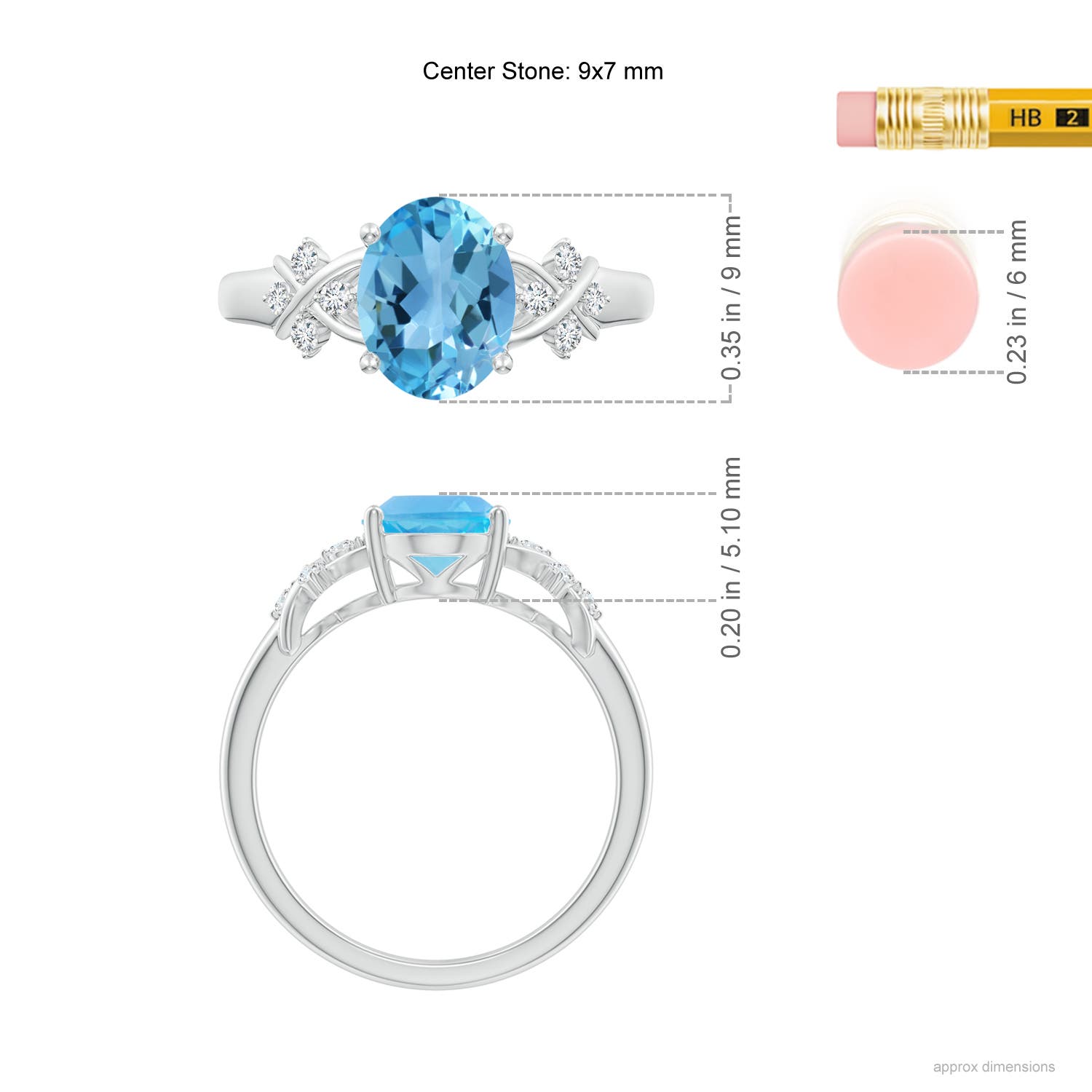 AA - Swiss Blue Topaz / 2.36 CT / 14 KT White Gold