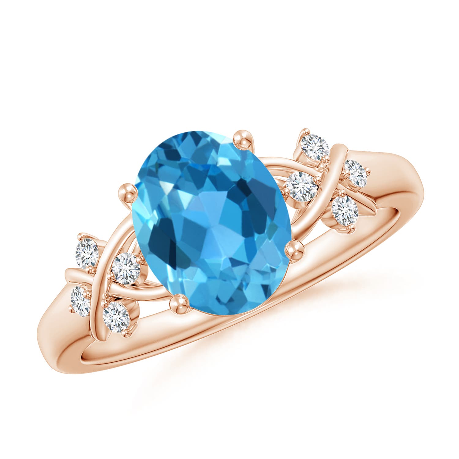 AAA - Swiss Blue Topaz / 2.36 CT / 14 KT Rose Gold