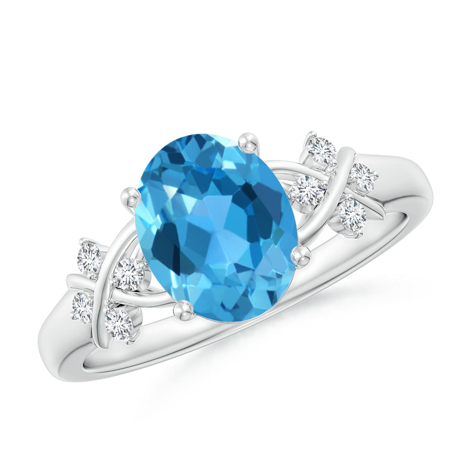 AAA - Swiss Blue Topaz / 2.36 CT / 14 KT White Gold