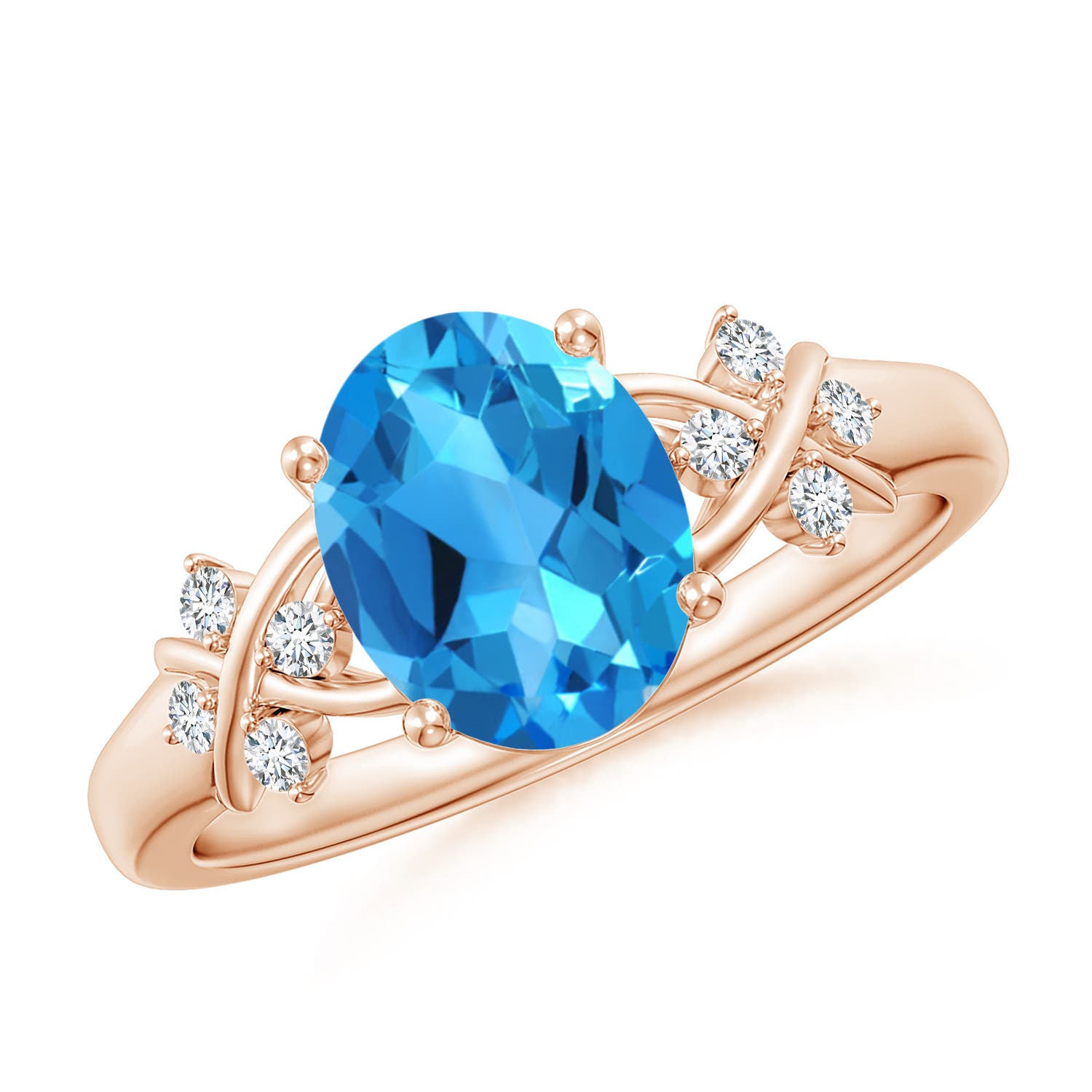 AAAA - Swiss Blue Topaz / 2.36 CT / 14 KT Rose Gold