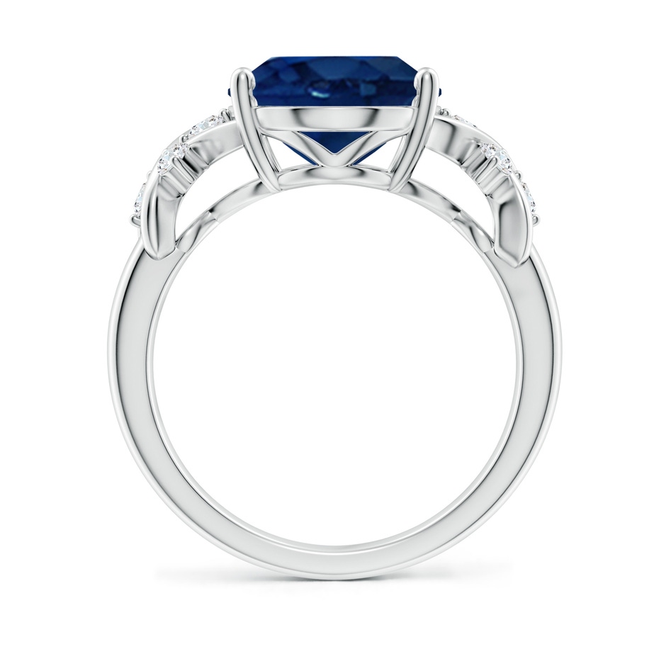 12x10mm AA Solitaire Oval Blue Sapphire Criss Cross Ring with Diamonds in White Gold side 199