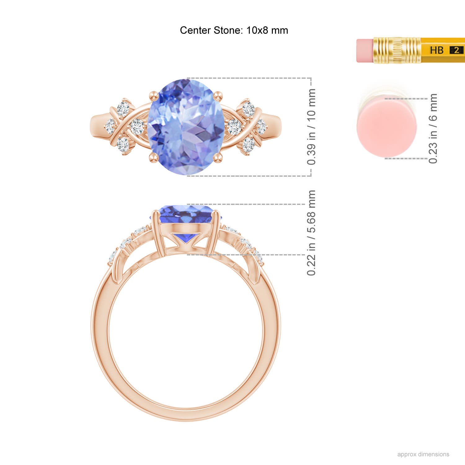 A - Tanzanite / 3.07 CT / 14 KT Rose Gold