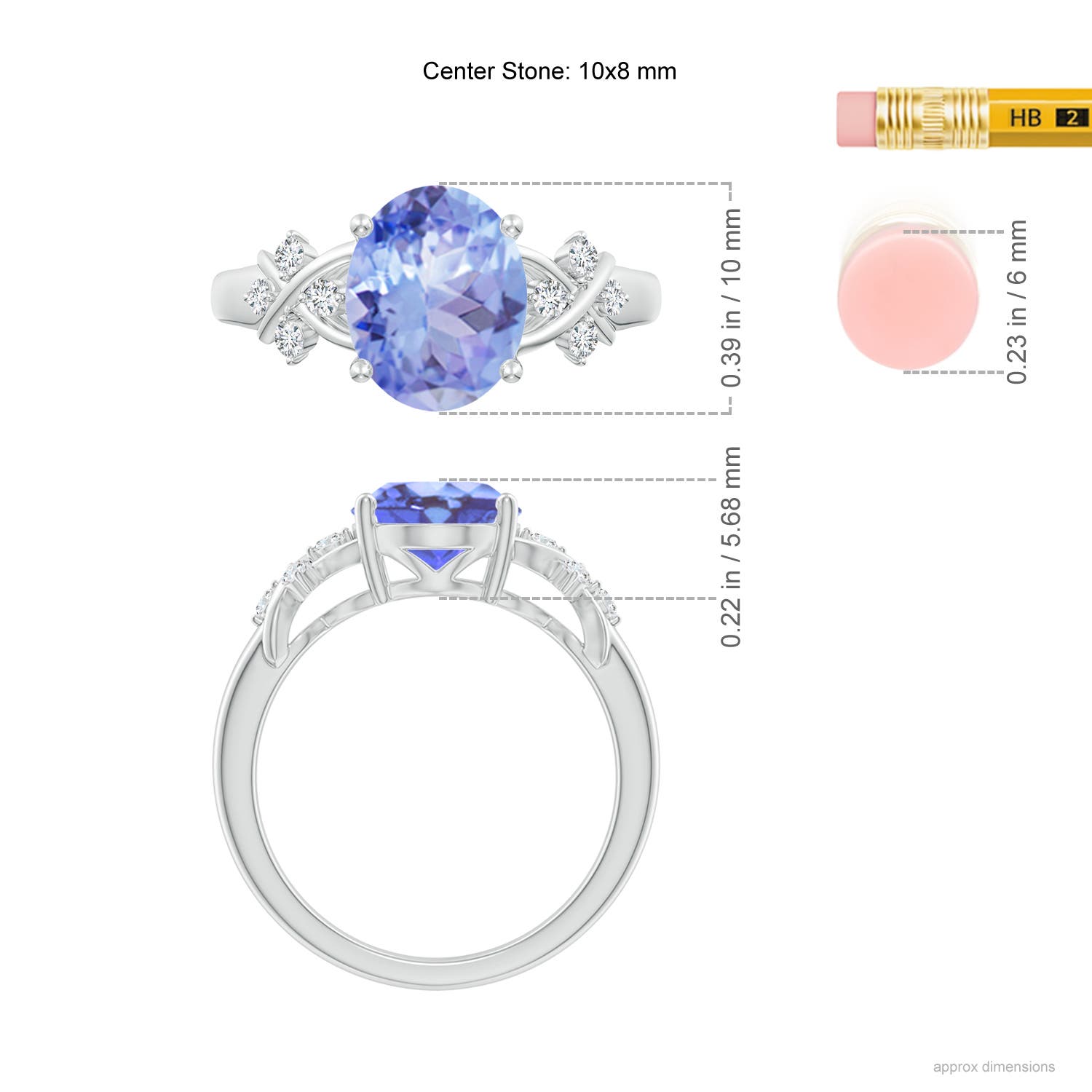 A - Tanzanite / 3.07 CT / 14 KT White Gold