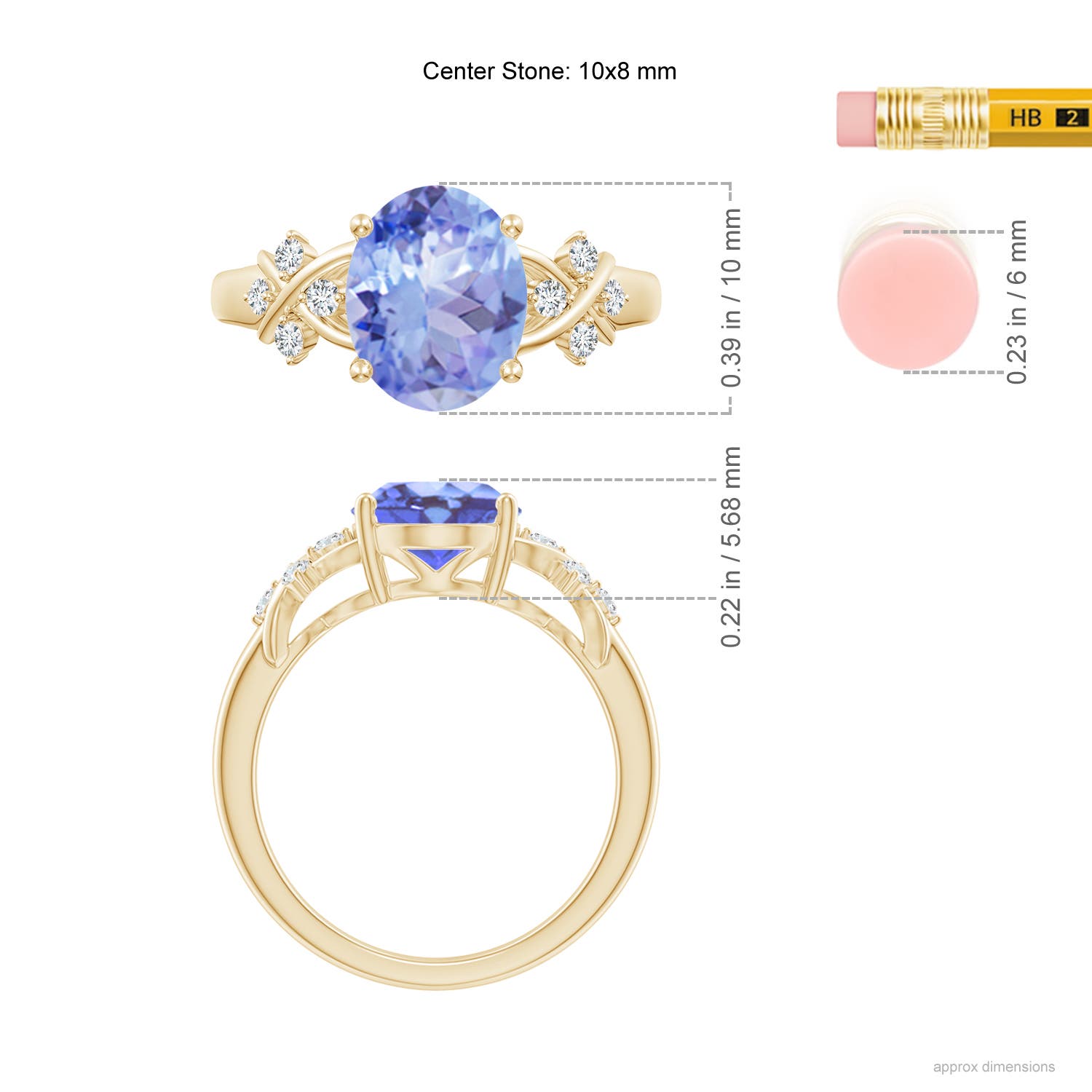 A - Tanzanite / 3.07 CT / 14 KT Yellow Gold