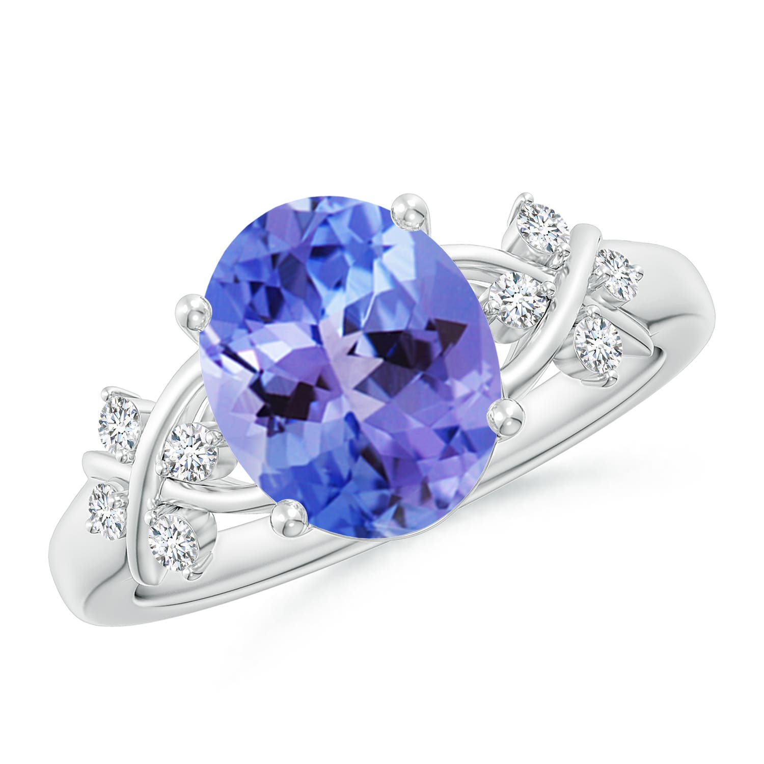 AA - Tanzanite / 3.07 CT / 14 KT White Gold