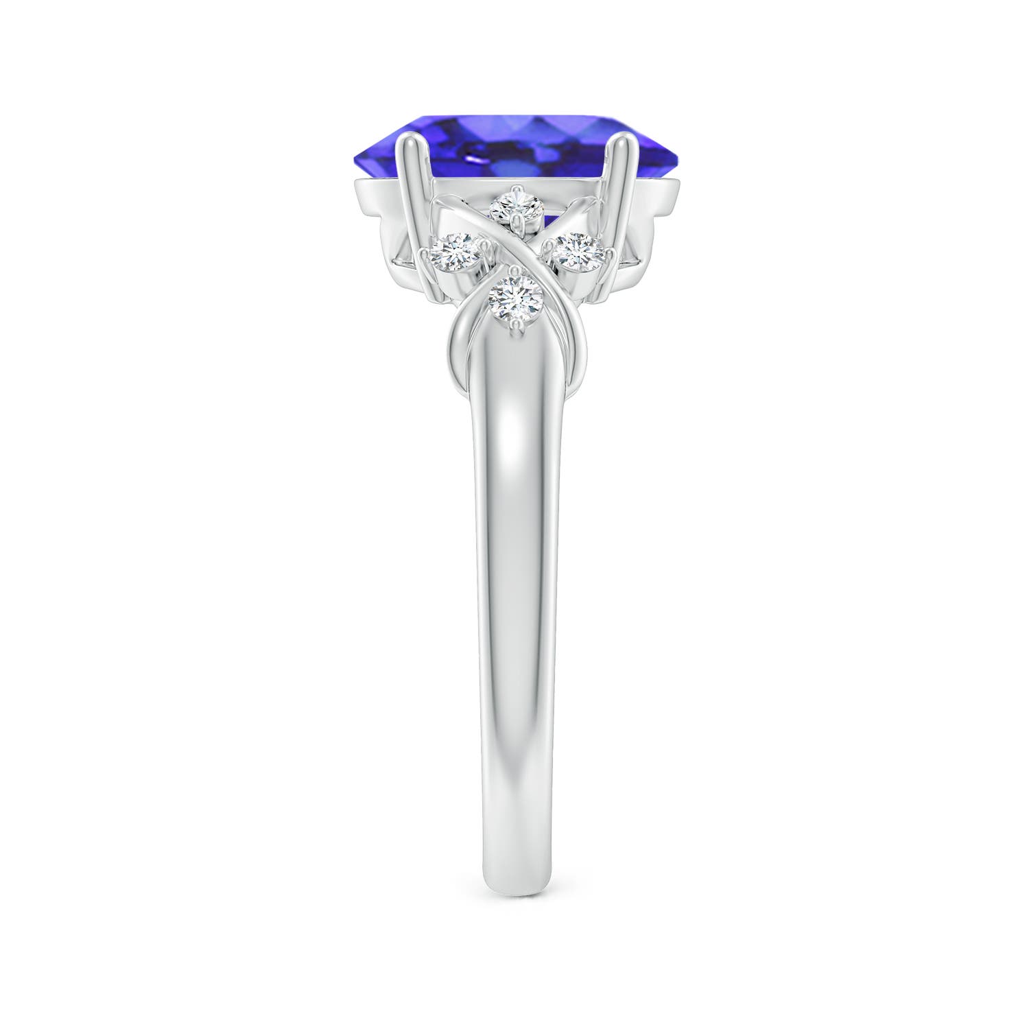 AA - Tanzanite / 3.07 CT / 14 KT White Gold