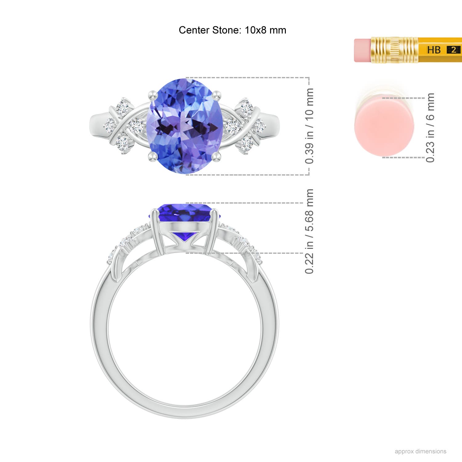 AA - Tanzanite / 3.07 CT / 14 KT White Gold