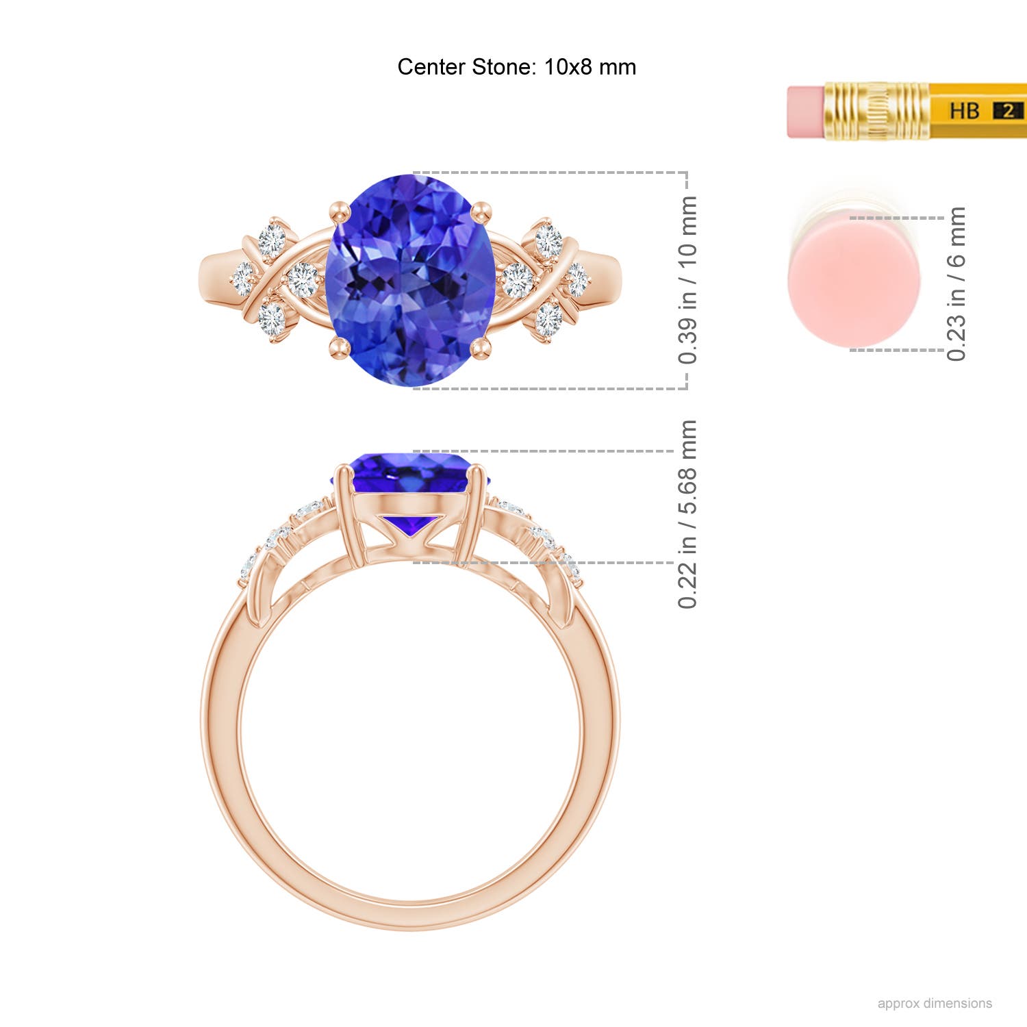 AAA - Tanzanite / 3.07 CT / 14 KT Rose Gold