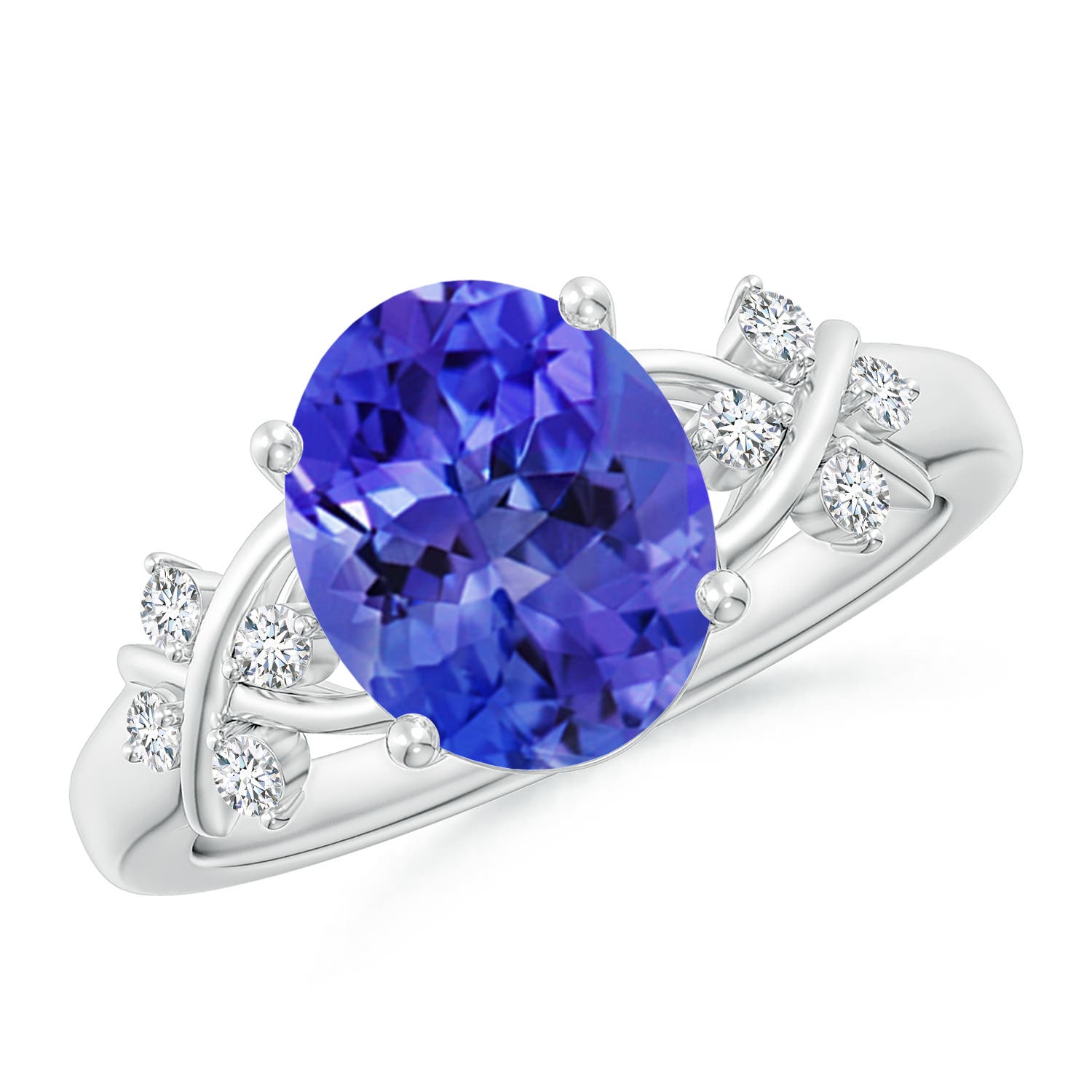 AAA - Tanzanite / 3.07 CT / 14 KT White Gold