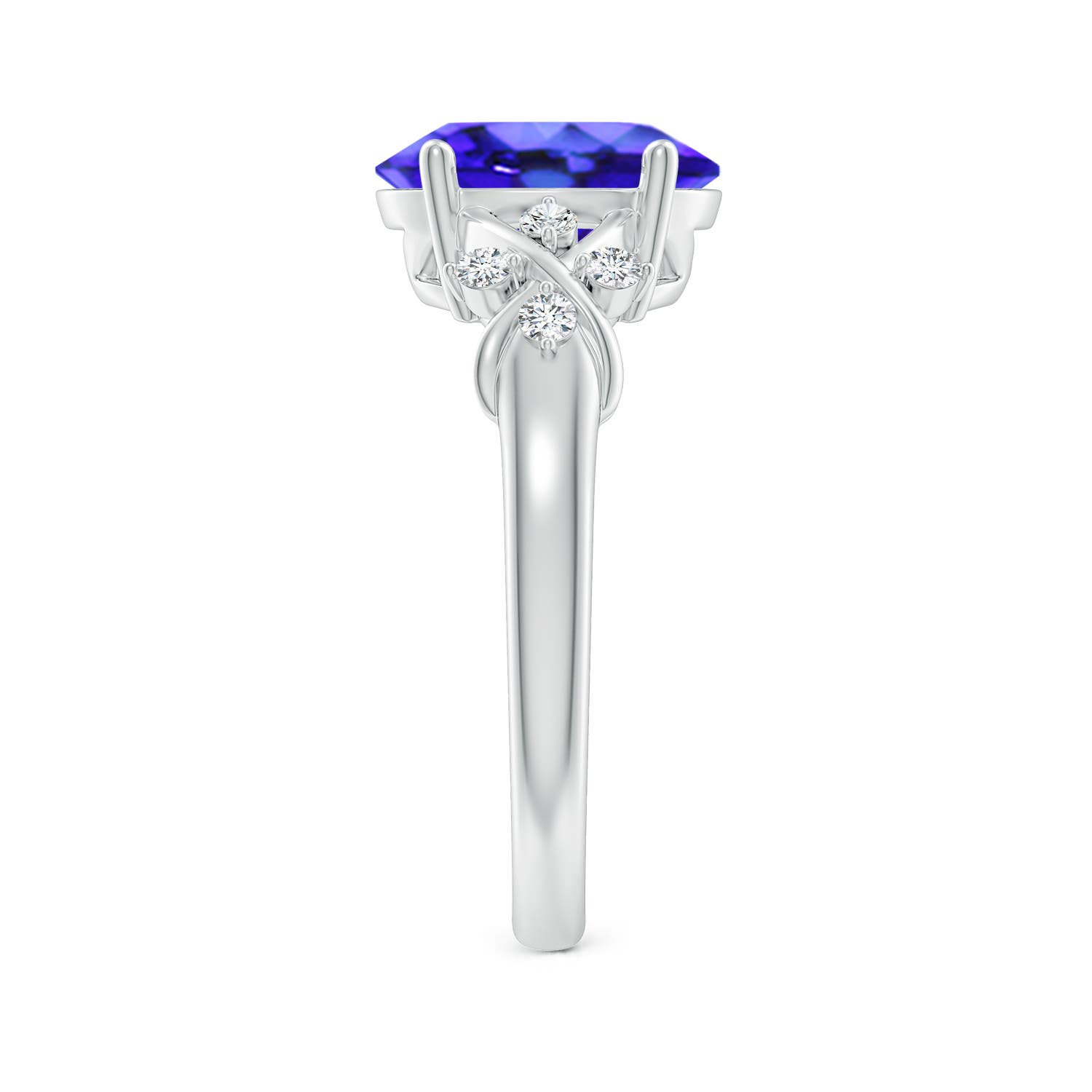 AAA - Tanzanite / 3.07 CT / 14 KT White Gold