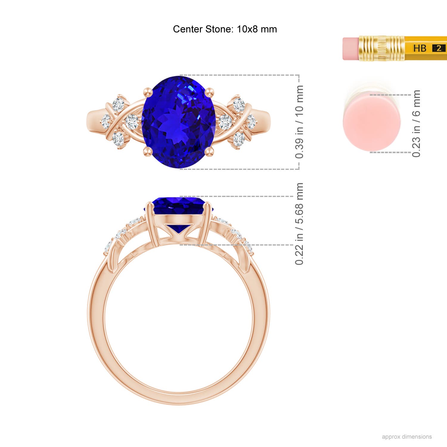 AAAA - Tanzanite / 3.07 CT / 14 KT Rose Gold