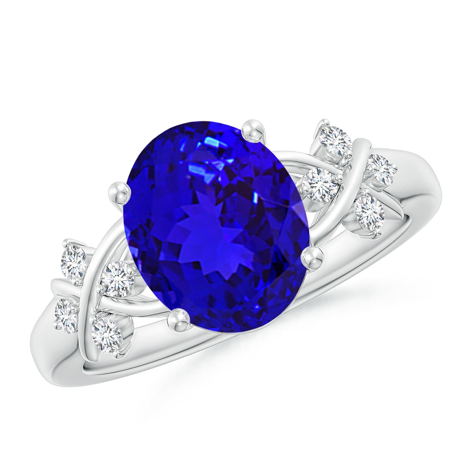 AAAA - Tanzanite / 3.07 CT / 14 KT White Gold