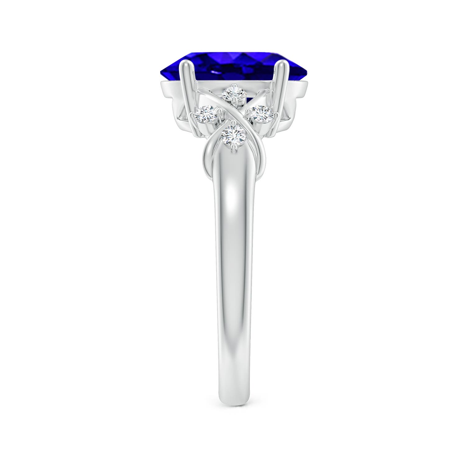 AAAA - Tanzanite / 3.07 CT / 14 KT White Gold