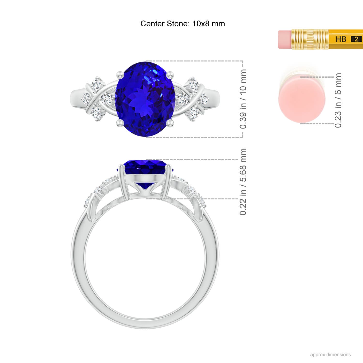 AAAA - Tanzanite / 3.07 CT / 14 KT White Gold