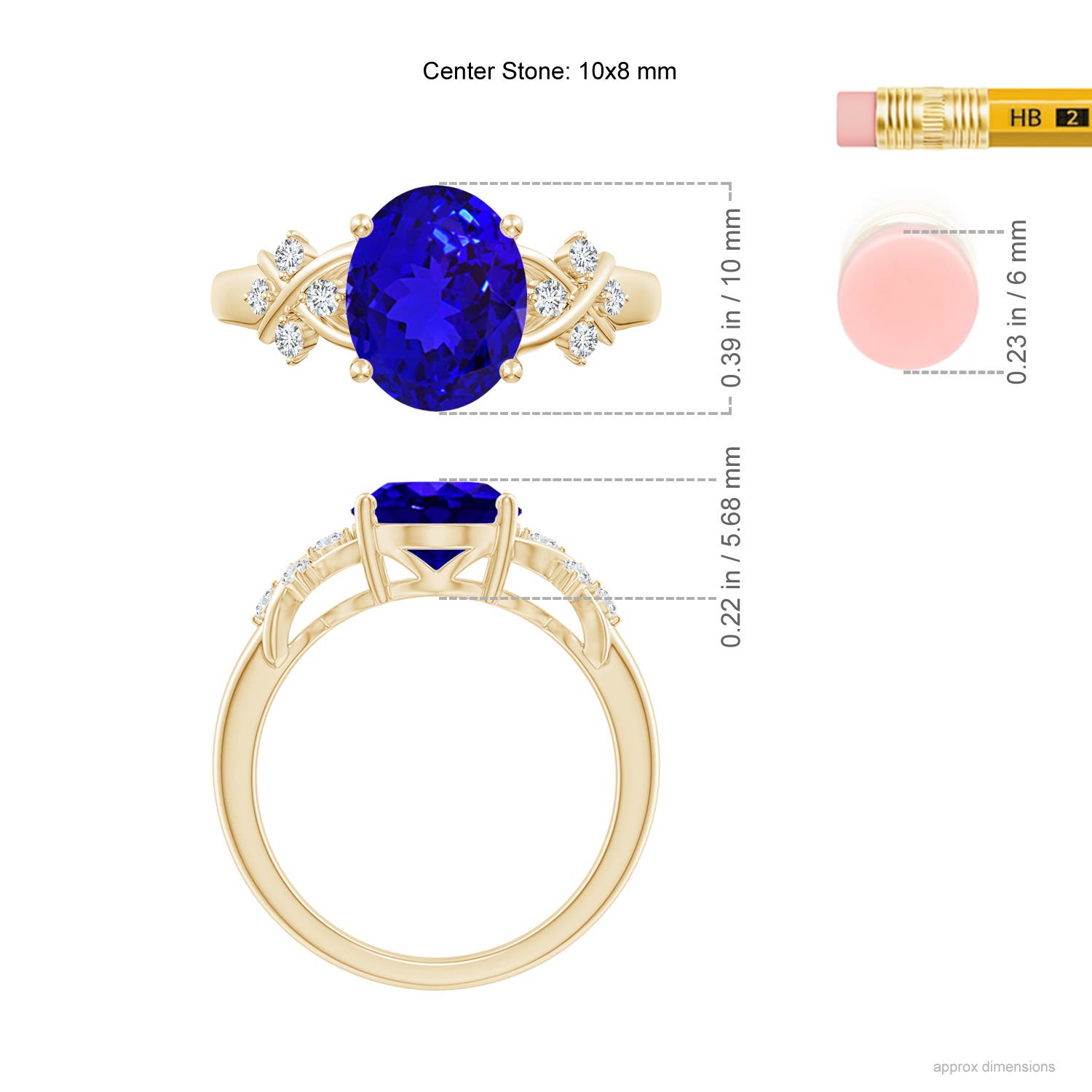 AAAA - Tanzanite / 3.07 CT / 14 KT Yellow Gold