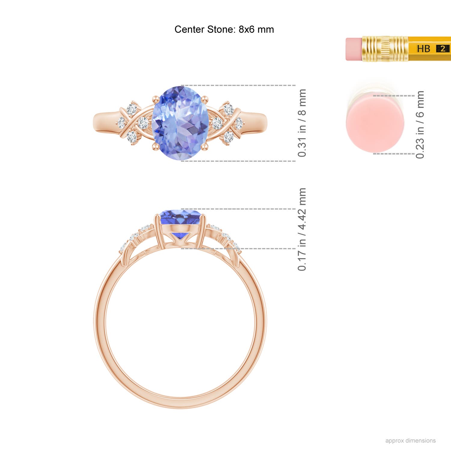 A - Tanzanite / 1.33 CT / 14 KT Rose Gold