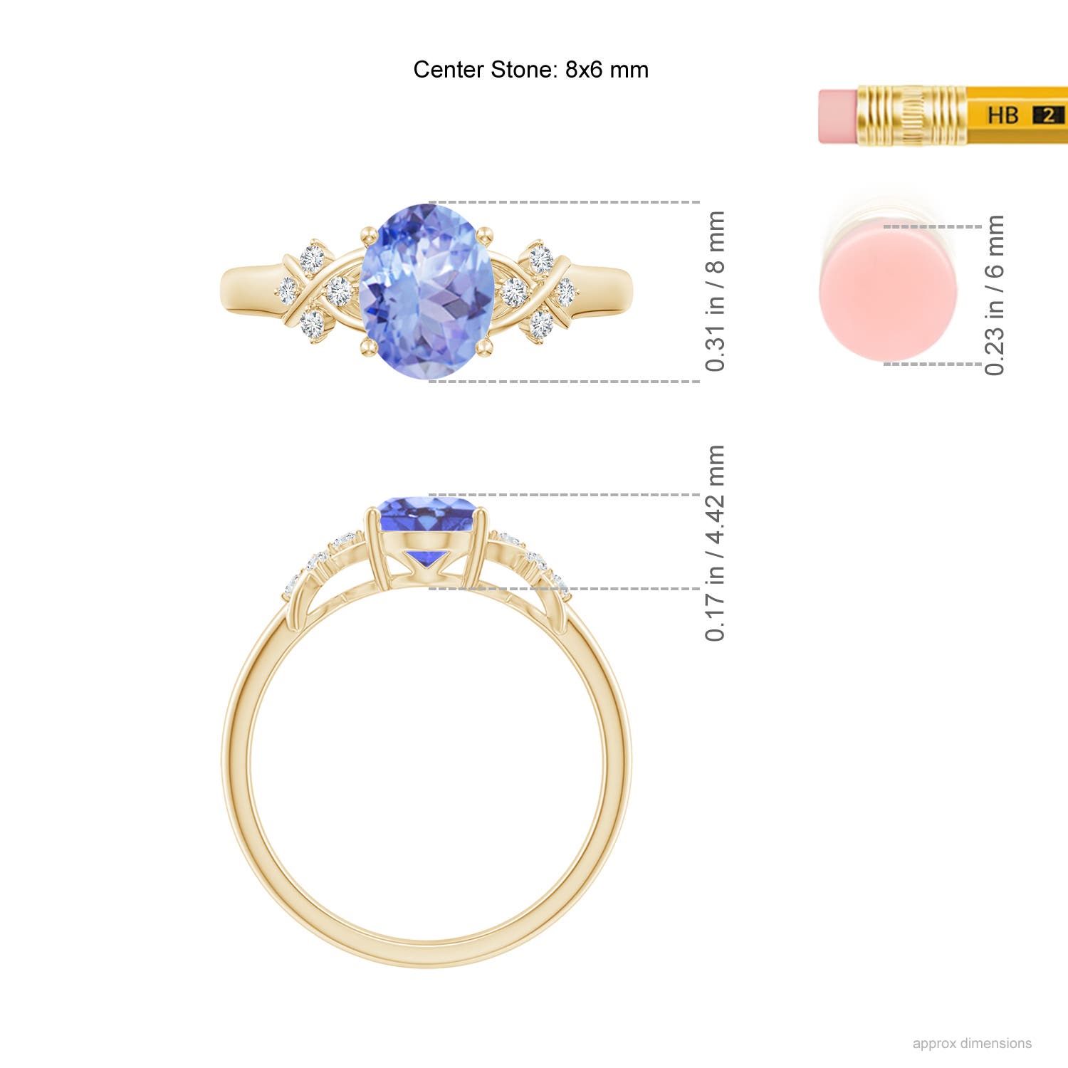 A - Tanzanite / 1.33 CT / 14 KT Yellow Gold