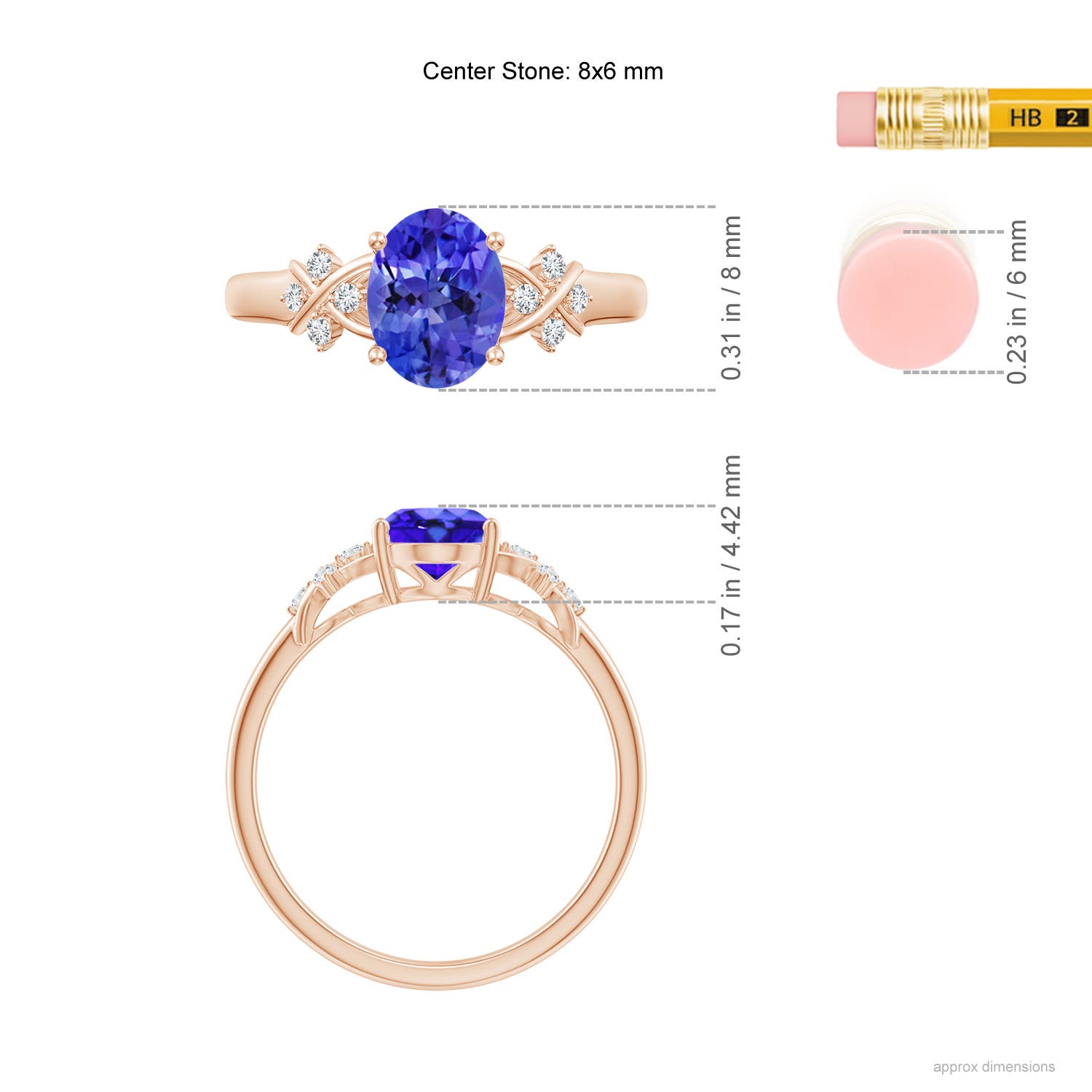 AAA - Tanzanite / 1.33 CT / 14 KT Rose Gold