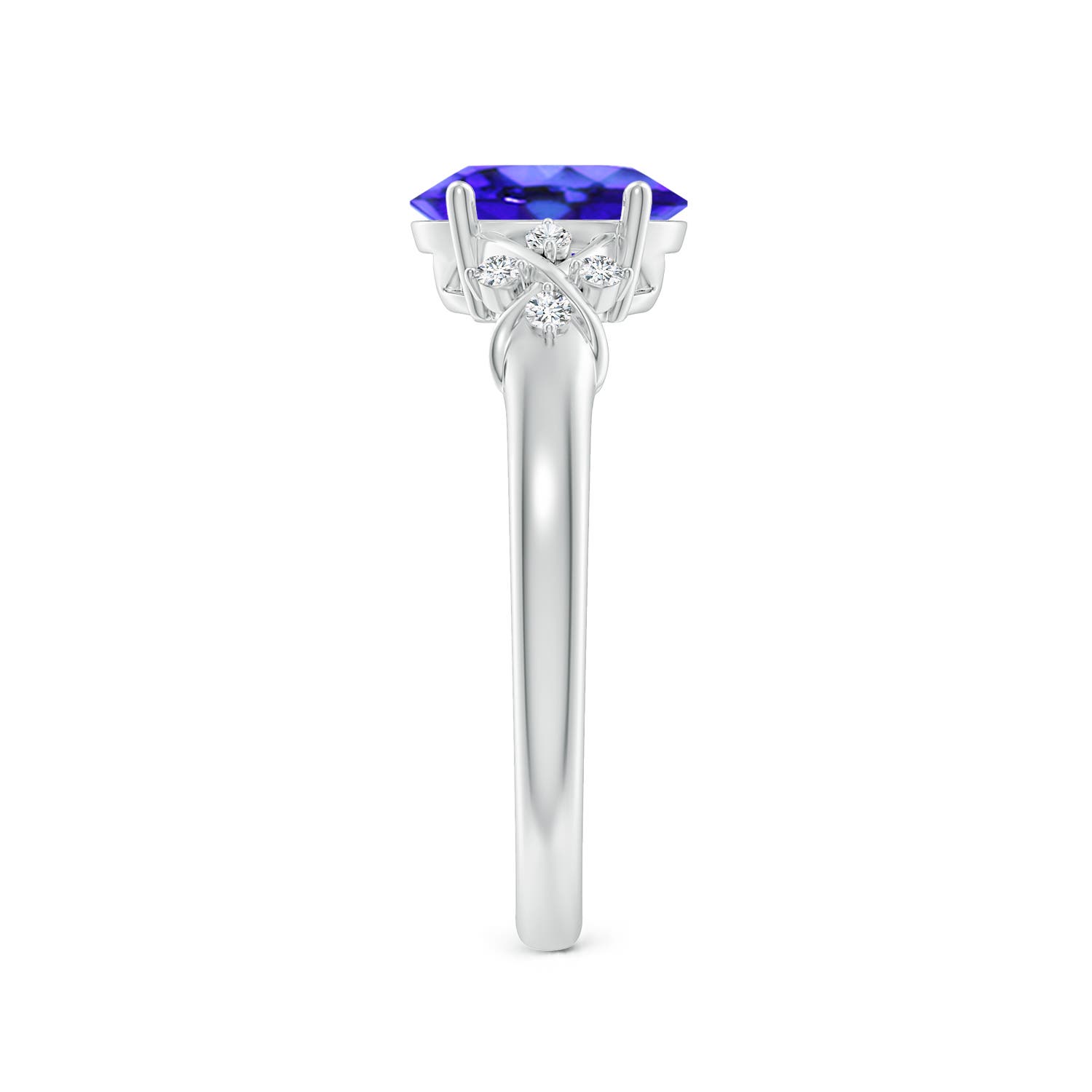 AAA - Tanzanite / 1.33 CT / 14 KT White Gold