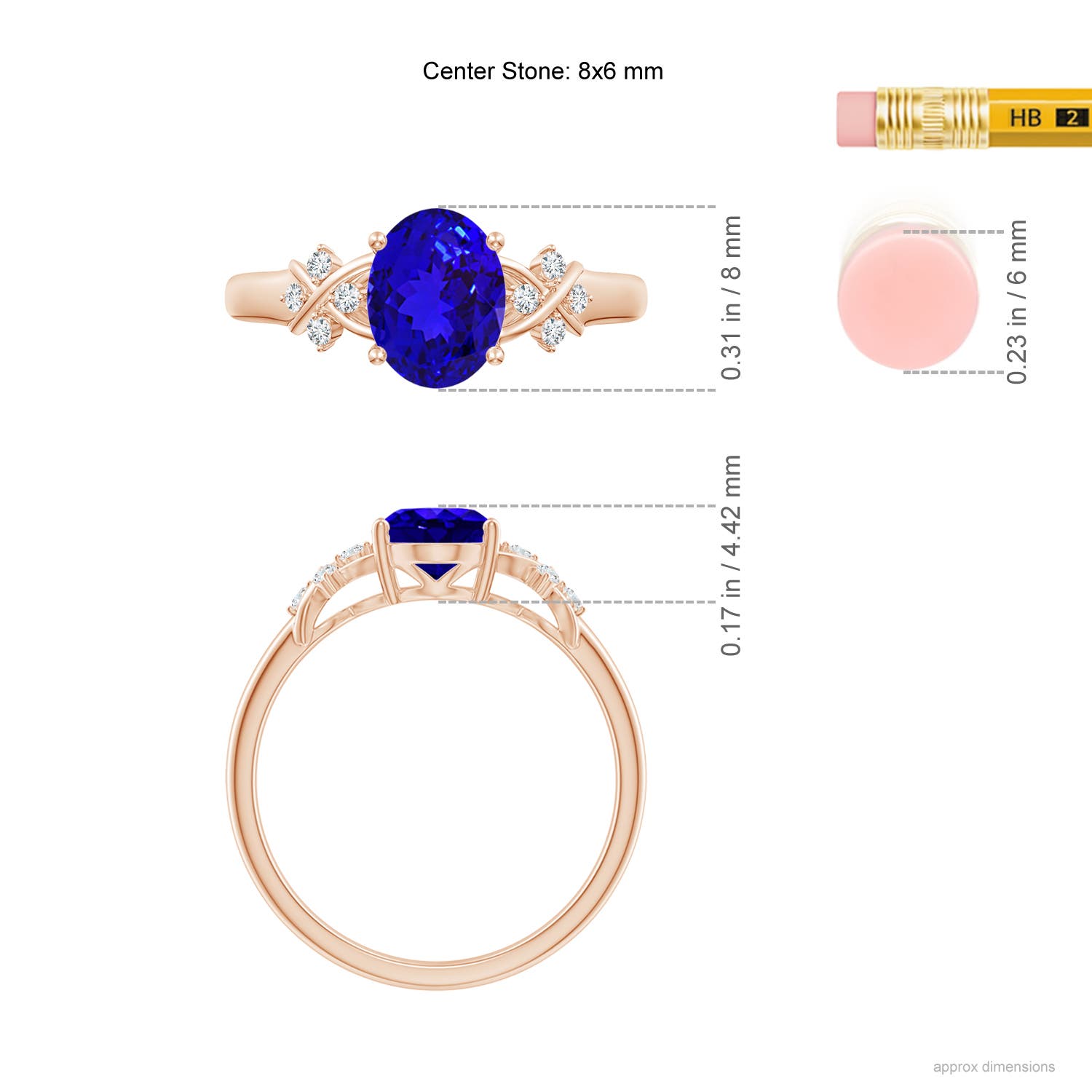 AAAA - Tanzanite / 1.33 CT / 14 KT Rose Gold