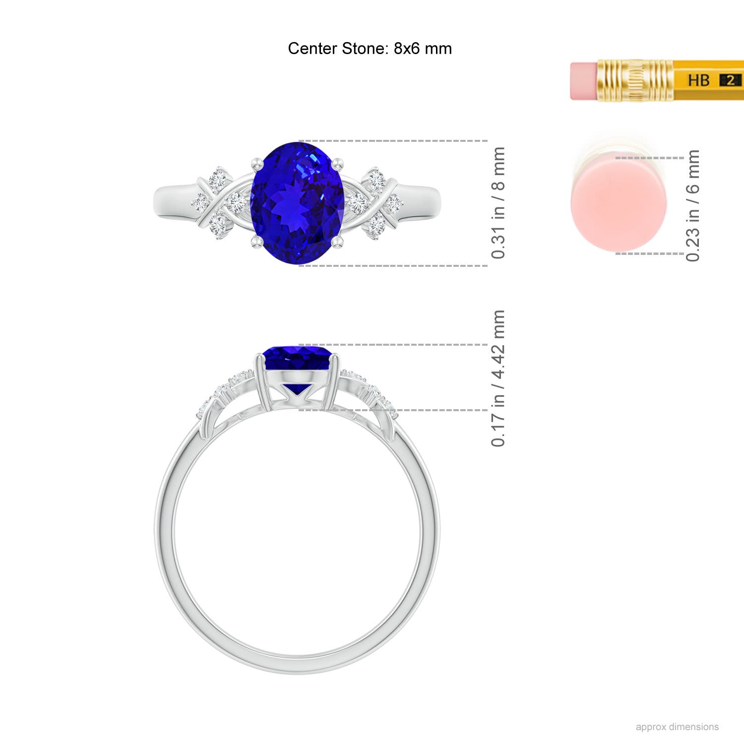 AAAA - Tanzanite / 1.33 CT / 14 KT White Gold