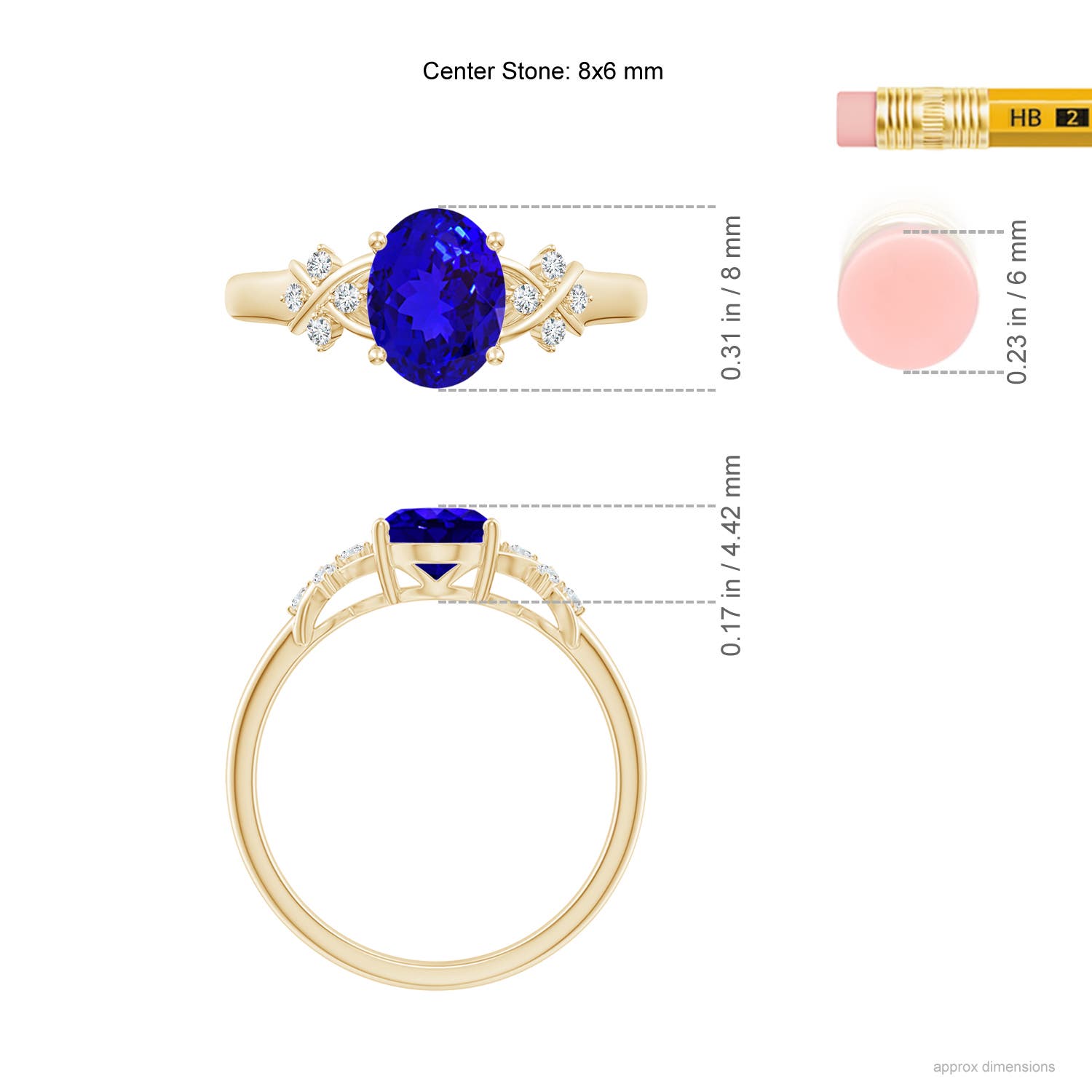 AAAA - Tanzanite / 1.33 CT / 14 KT Yellow Gold