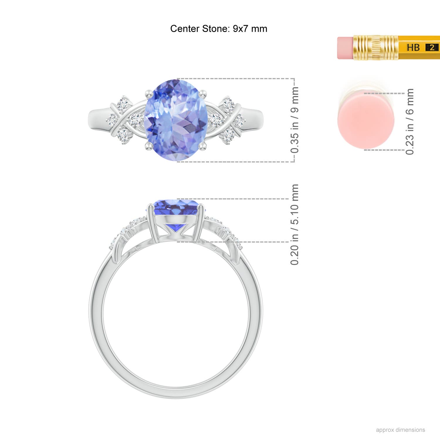 A - Tanzanite / 2.01 CT / 14 KT White Gold