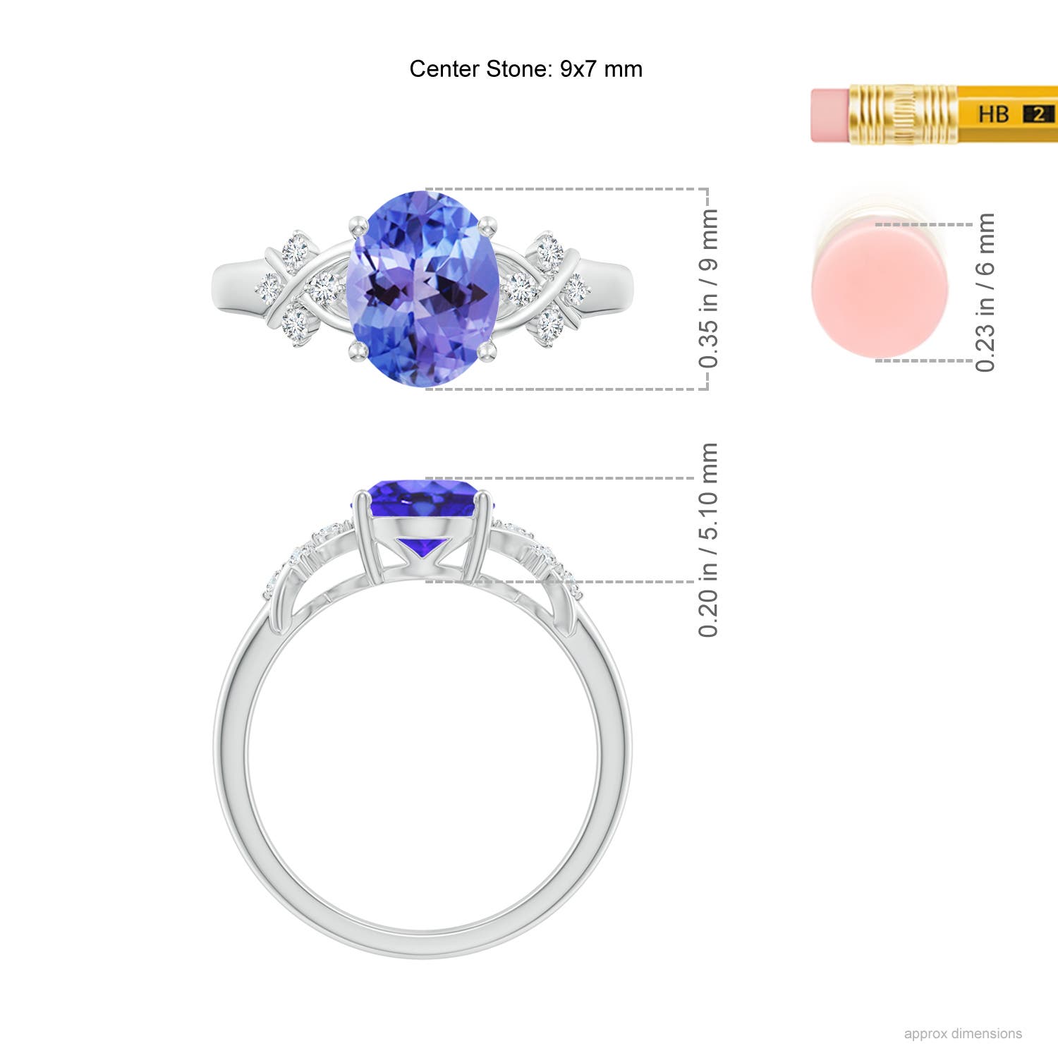 AA - Tanzanite / 2.01 CT / 14 KT White Gold