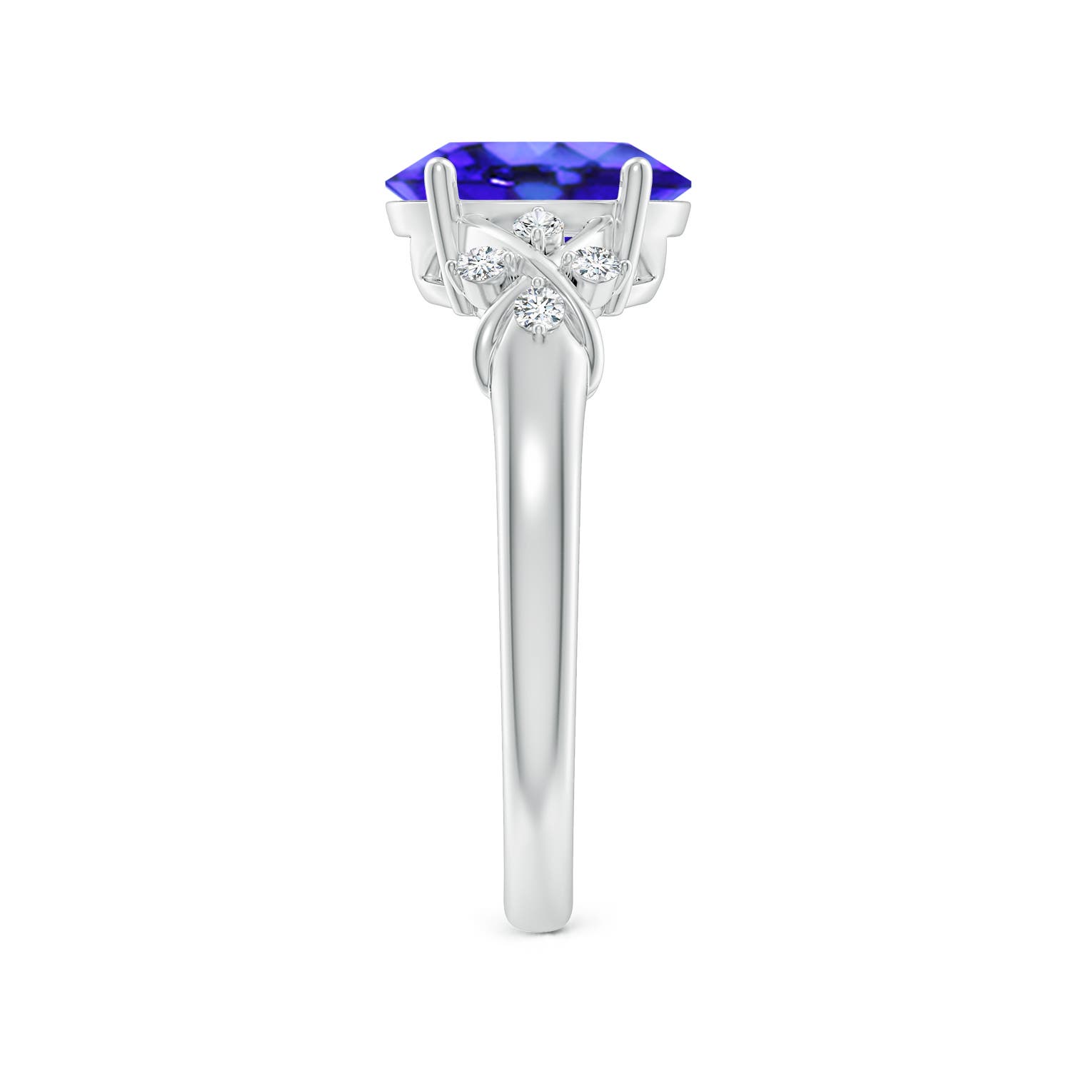 AAA - Tanzanite / 2.01 CT / 14 KT White Gold