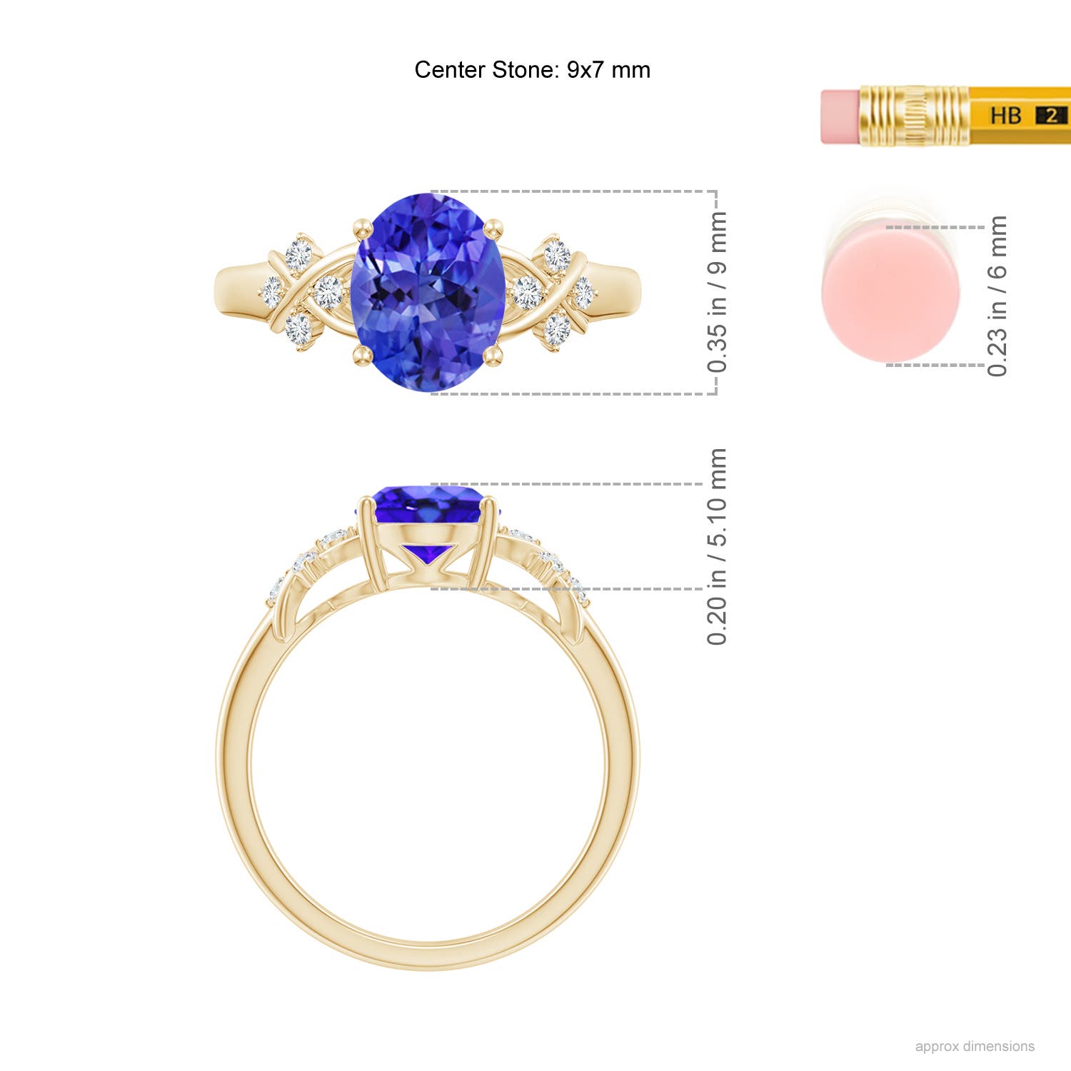 AAA - Tanzanite / 2.01 CT / 14 KT Yellow Gold