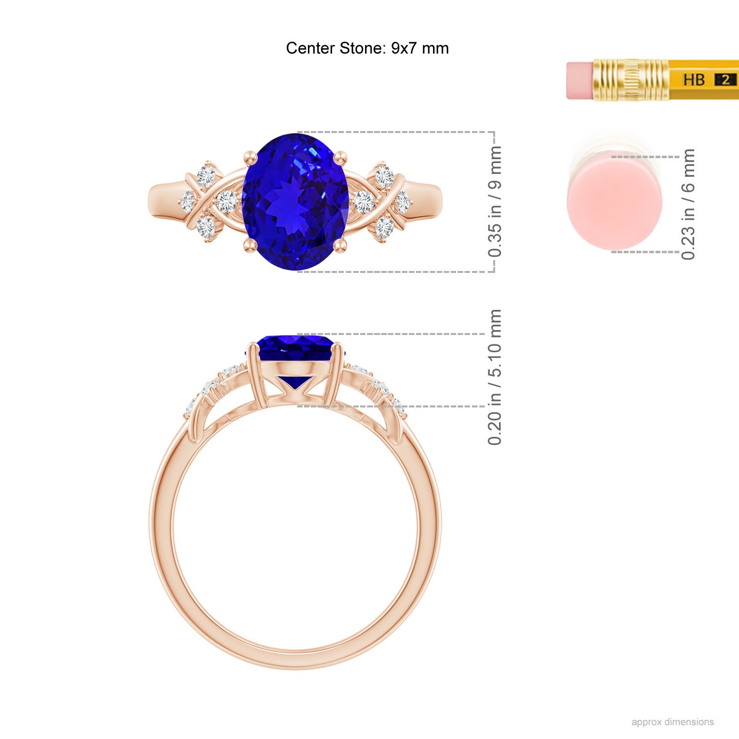 AAAA - Tanzanite / 2.01 CT / 14 KT Rose Gold