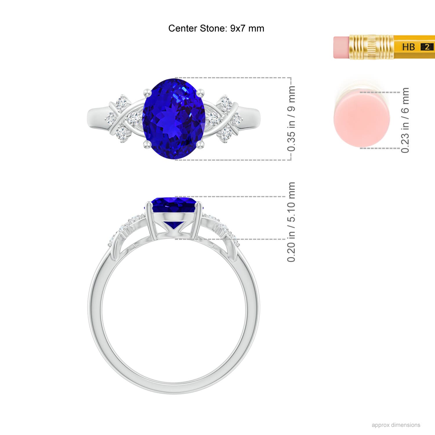 AAAA - Tanzanite / 2.01 CT / 14 KT White Gold