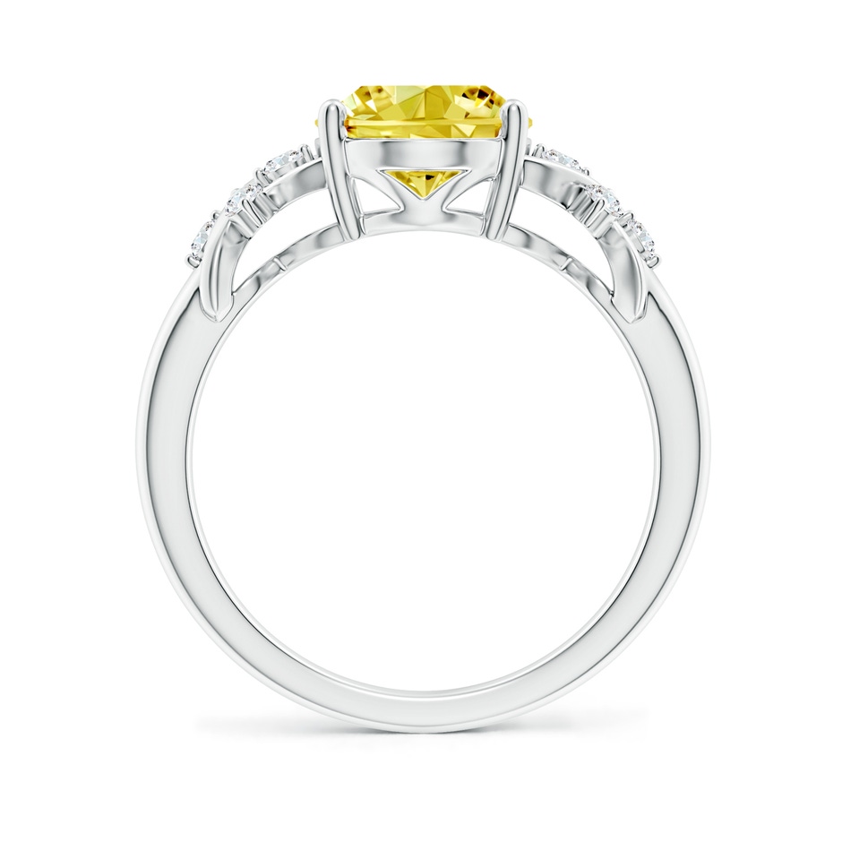 10x8mm AAAA Solitaire Oval Fancy Intense Yellow Diamond Criss Cross Ring in P950 Platinum side 199