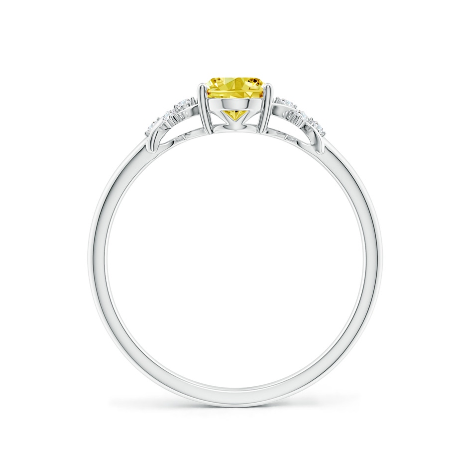 7x5mm AAAA Solitaire Oval Fancy Intense Yellow Diamond Criss Cross Ring in P950 Platinum side 199