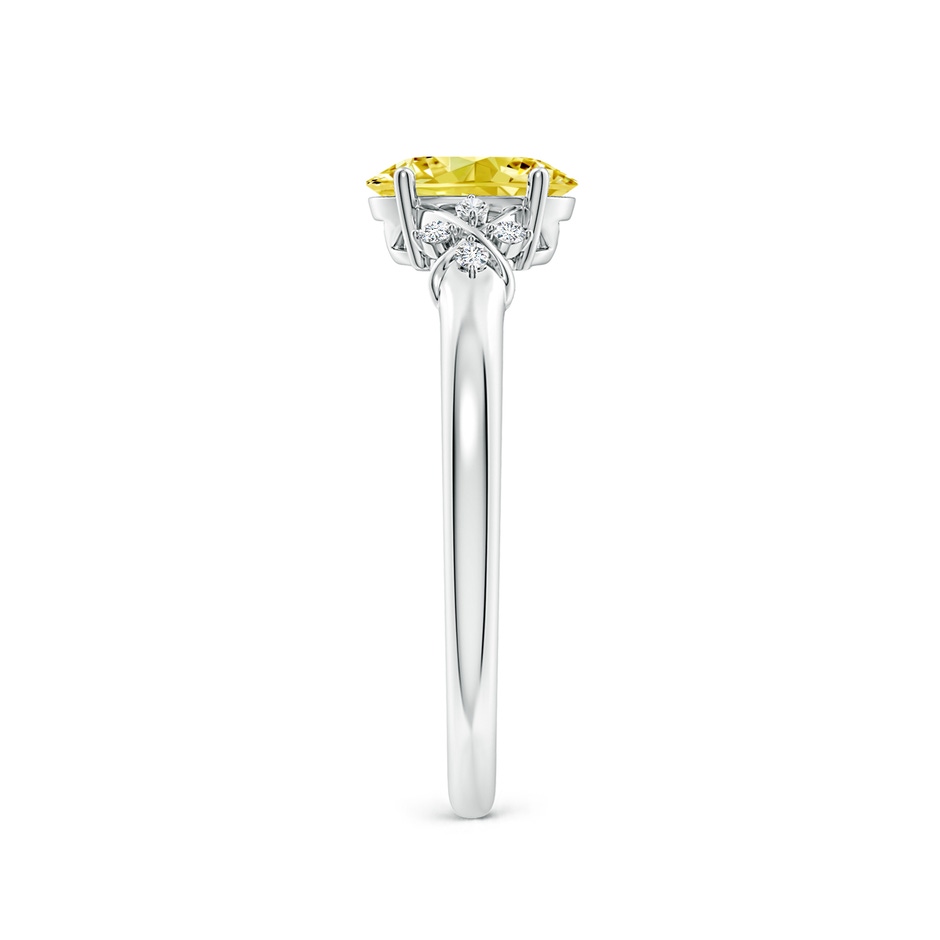 7x5mm AAAA Solitaire Oval Fancy Intense Yellow Diamond Criss Cross Ring in P950 Platinum side 299