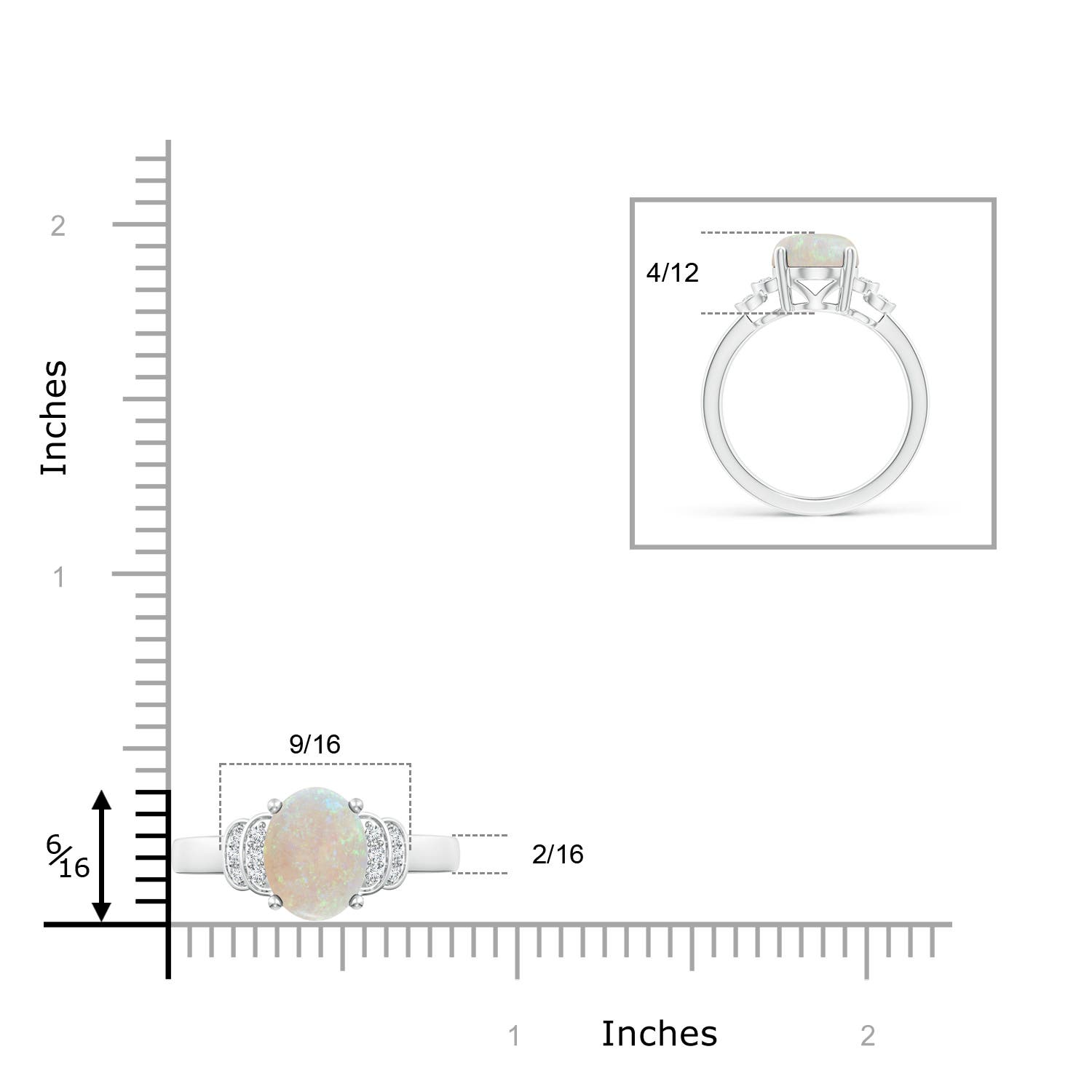 AA - Opal / 1.56 CT / 14 KT White Gold