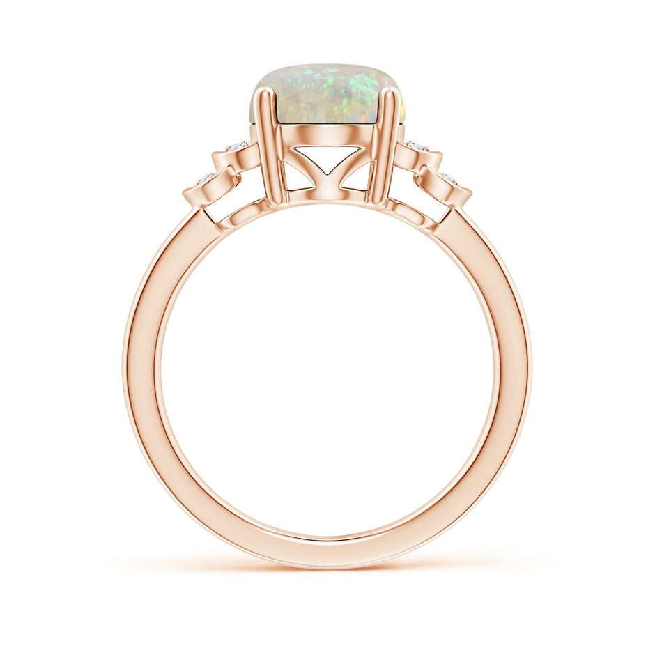 10x8mm AAA Solitaire Oval Opal and Diamond Collar Ring in Rose Gold side-1
