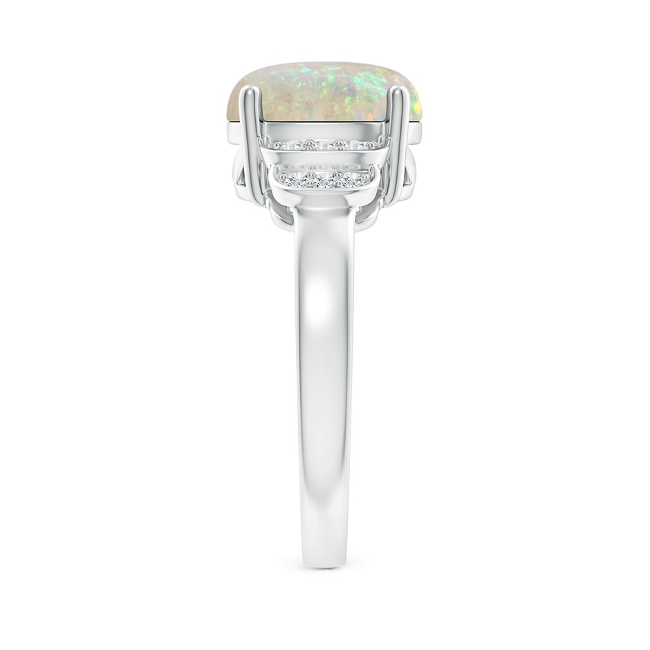 10x8mm AAA Solitaire Oval Opal and Diamond Collar Ring in White Gold side-2