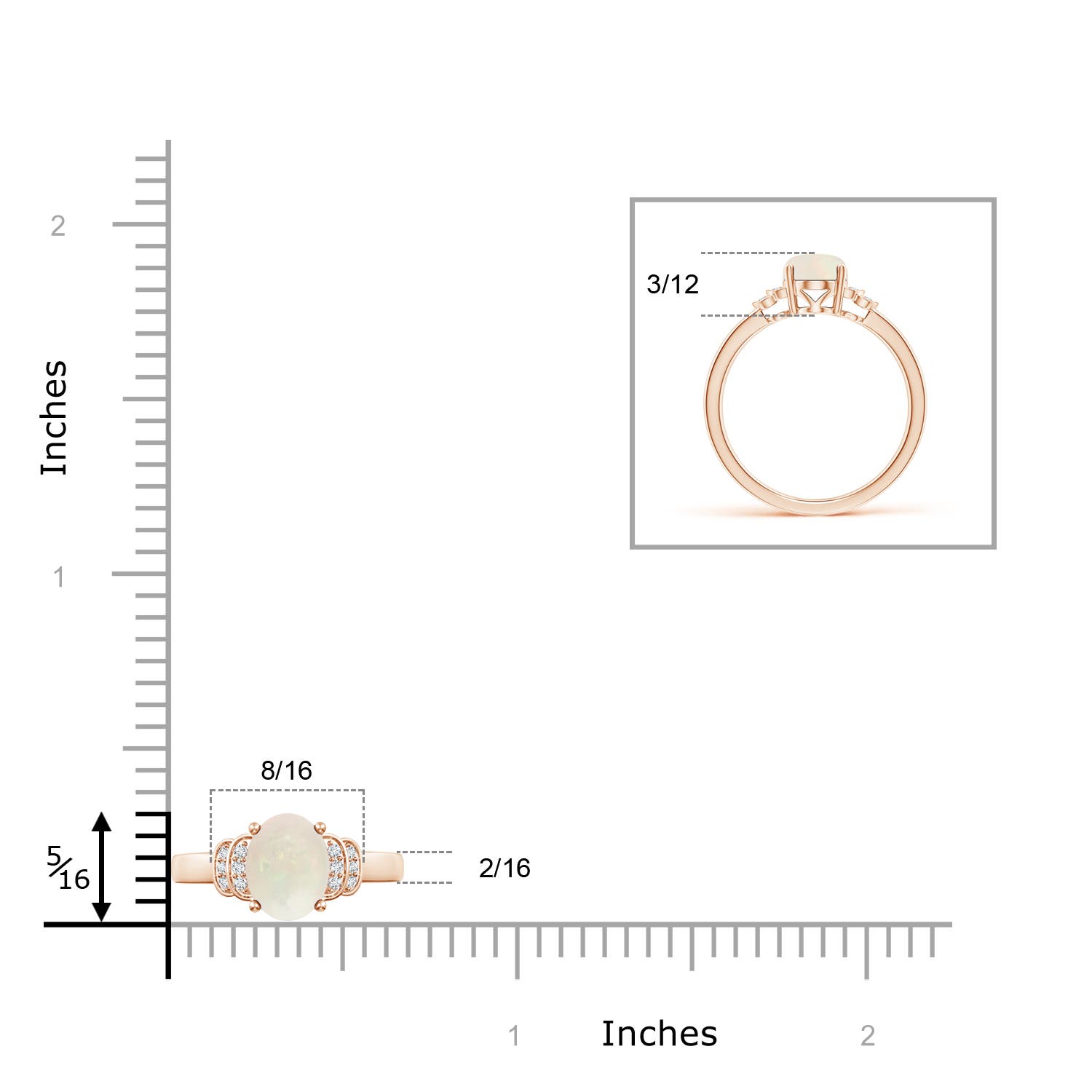 A - Opal / 0.86 CT / 14 KT Rose Gold