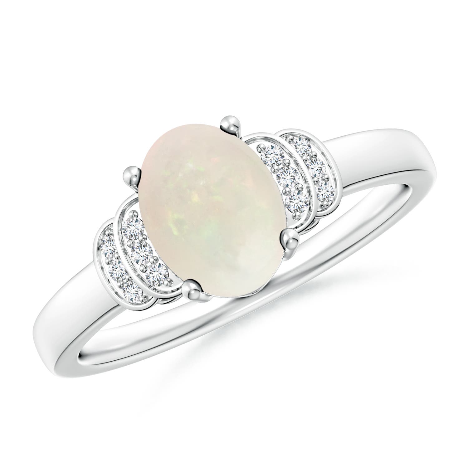 A - Opal / 0.86 CT / 14 KT White Gold