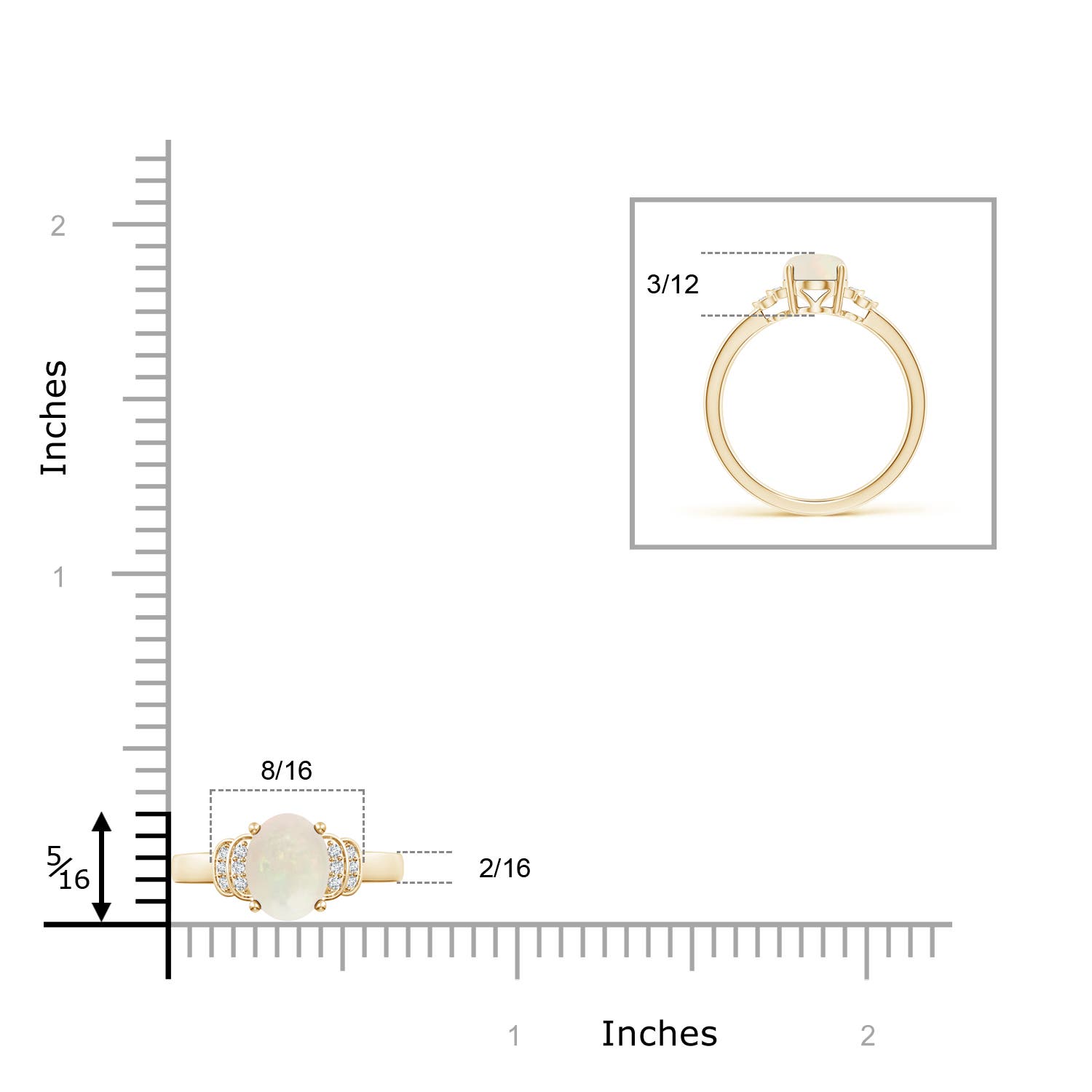 A - Opal / 0.86 CT / 14 KT Yellow Gold