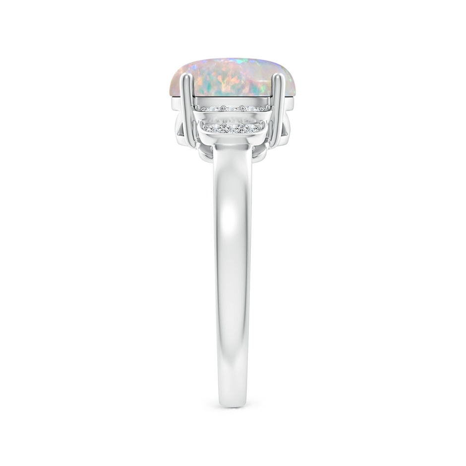 9x7mm AAAA Solitaire Oval Opal and Diamond Collar Ring in P950 Platinum side-2