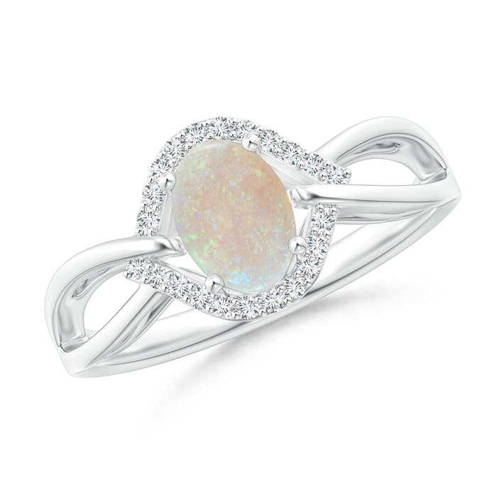 AA - Opal / 0.56 CT / 14 KT White Gold