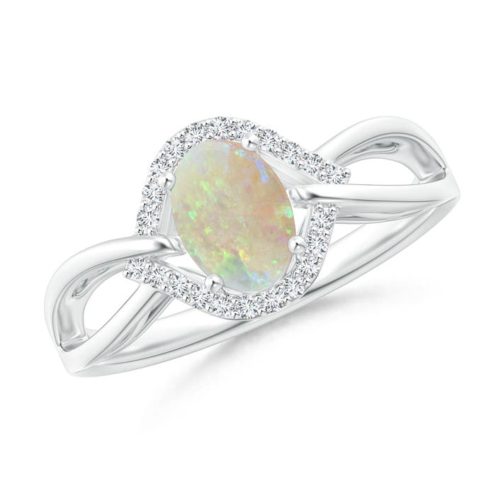 AAA - Opal / 0.56 CT / 14 KT White Gold